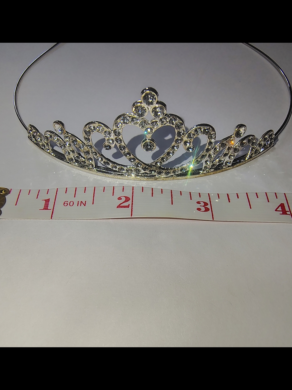 Lightweight Adjustable Crystal Heart Tiara Headband